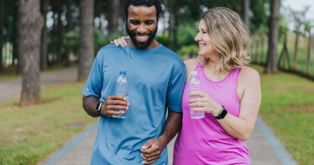 caminhada e exercícios